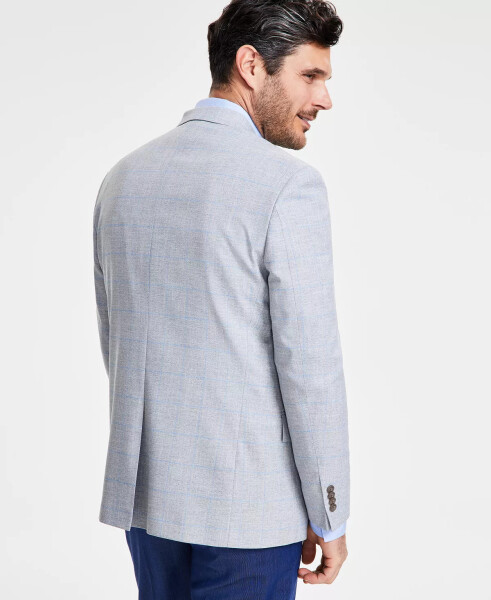 Men's Classic-Fit Windowpane Sport Coat Light Grey Blue - 2