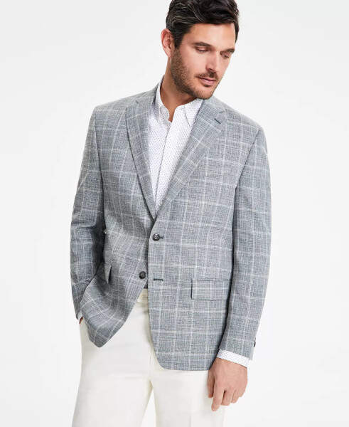 Men's Classic-Fit Windowpane Sport Coat Sage Green - 1