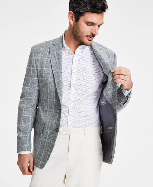 Men's Classic-Fit Windowpane Sport Coat Sage Green - 4