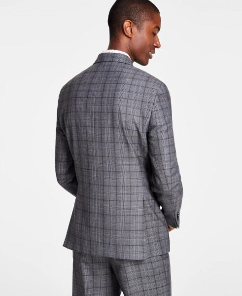 Men's Classic-Fit Wool-Blend Stretch Suit Separate Jacket Medium Grey Plaid - 2