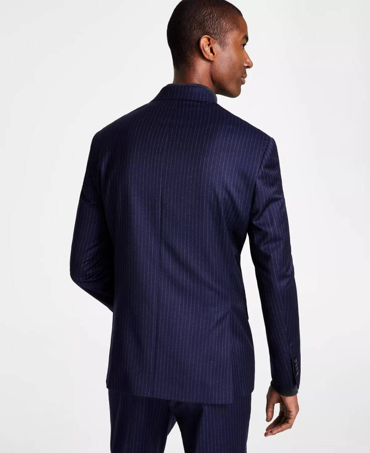 Men's Classic-Fit Wool-Blend Stretch Suit Separate Jacket Navy Pinstripe - 2