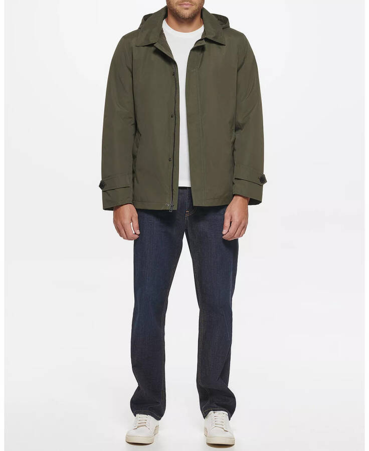 Men's Classic Hooded Rain Jacket Olive - 1