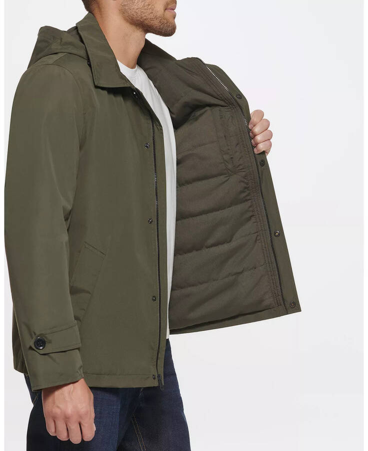 Men's Classic Hooded Rain Jacket Olive - 2