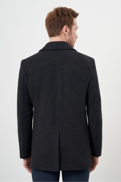 Men's classic wool blend overcoat with buttons. - 5