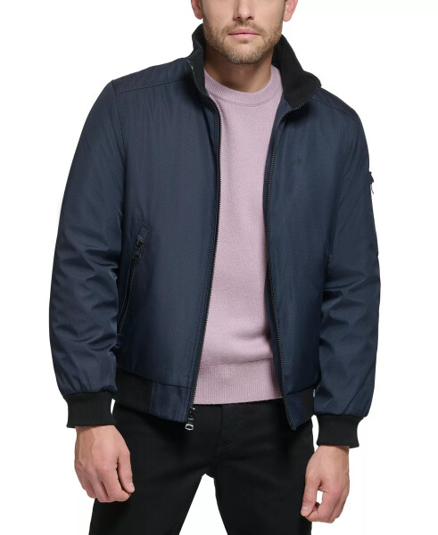 Men's Classic Zip-Front Ripstop Bomber Jacket True Navy - 1