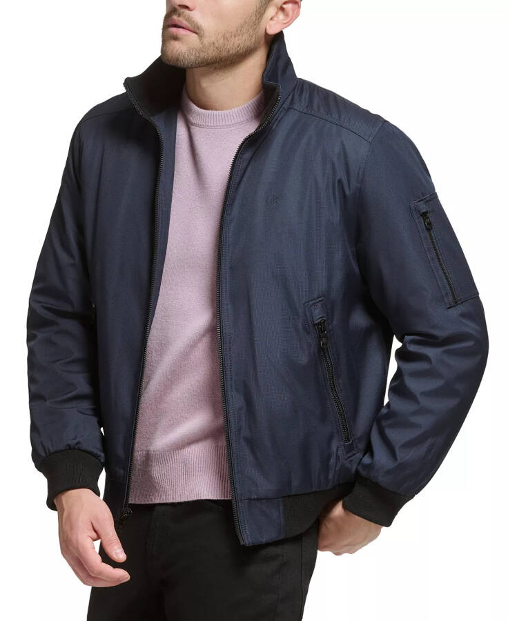 Men's Classic Zip-Front Ripstop Bomber Jacket True Navy - 3