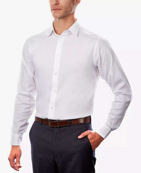 Men's Classic/Regular Non-Iron Stretch Performance Dress Shirt White - 3