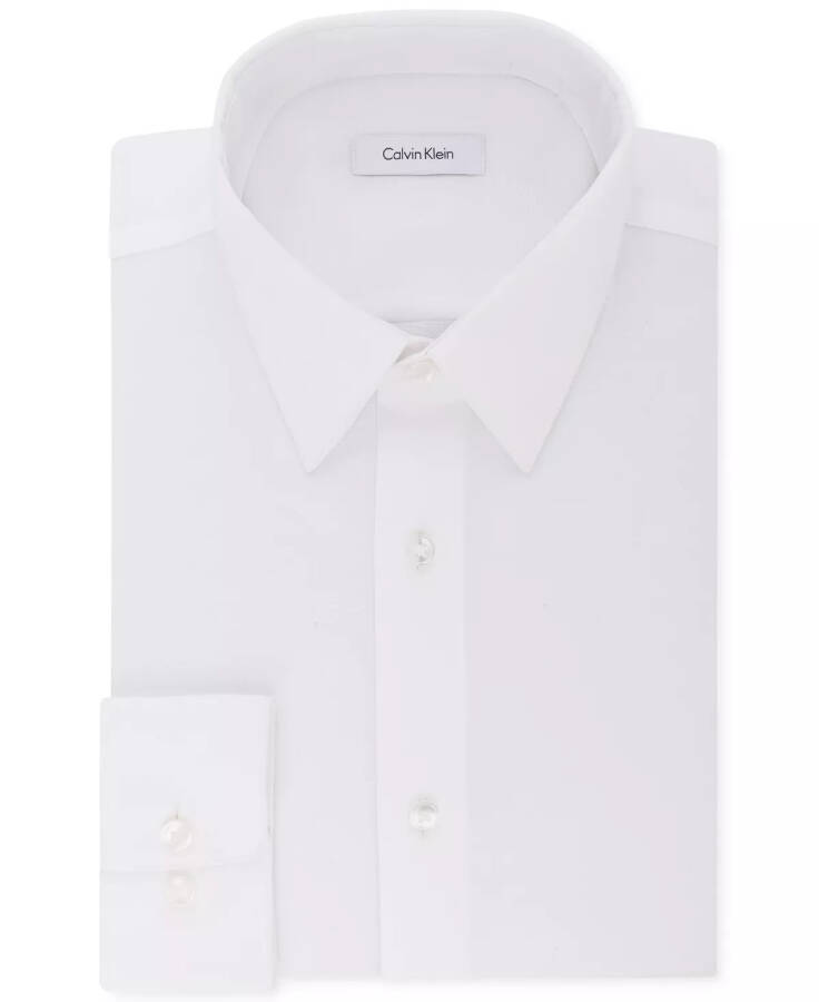 Men's Classic/Regular Non-Iron Stretch Performance Dress Shirt White - 4