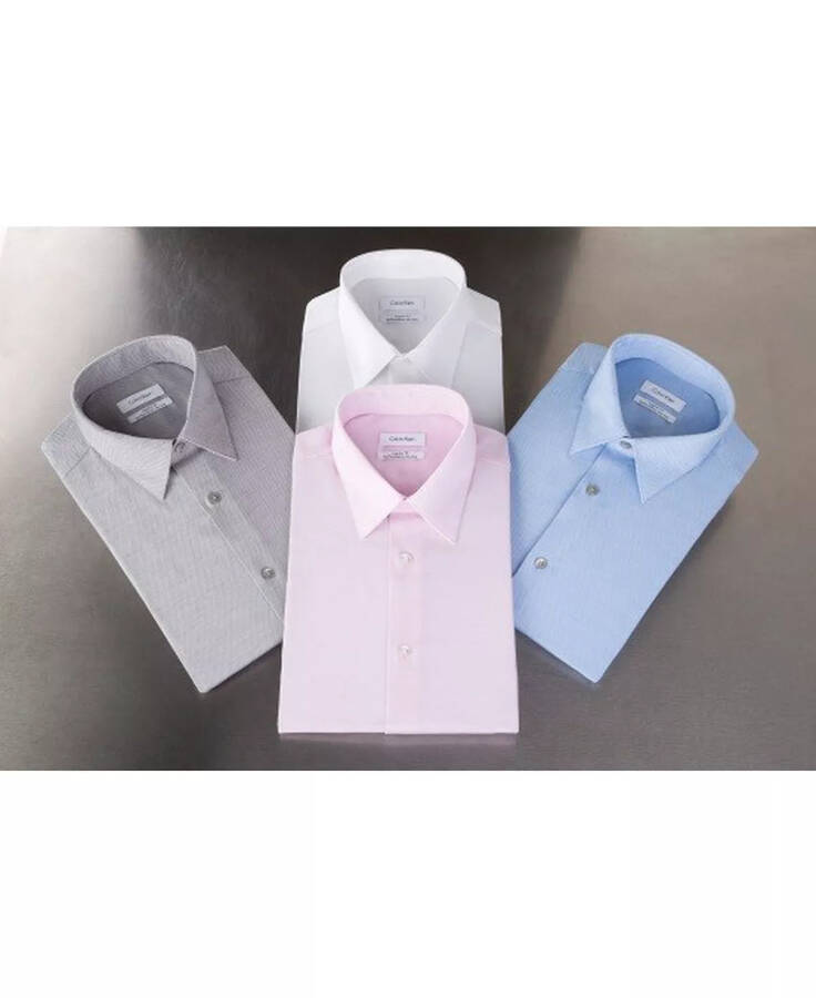 Men's Classic/Regular Non-Iron Stretch Performance Dress Shirt White - 8