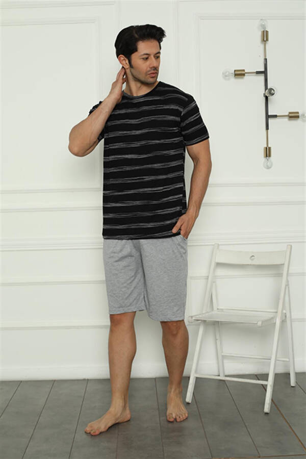 Men's Combed Cotton Shorts Pajama Set 6833 - 2