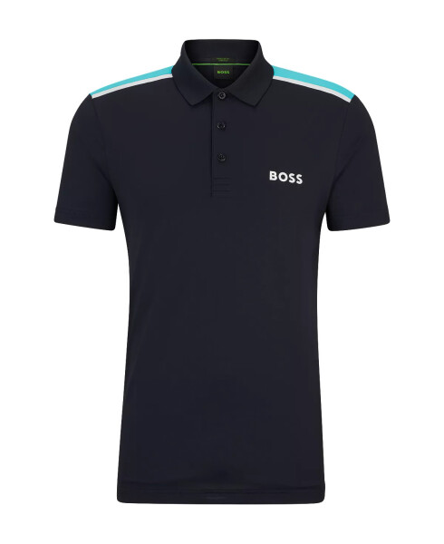 Men's Contrast Logo Performance Polo Shirt Dark Blue - 3