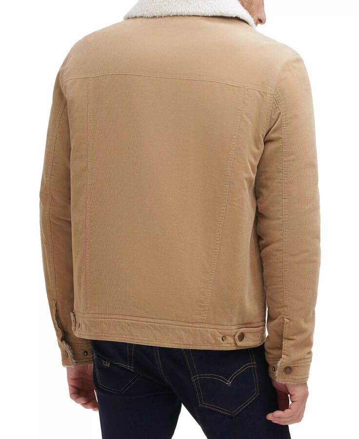 Men's Corduroy Bomber Jacket with Sherpa Collar Stone - 2