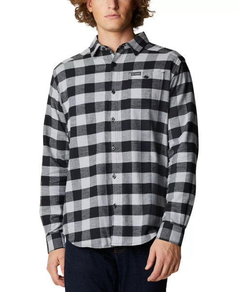 Men's Cornell Woods Flannel Long Sleeve Shirt Columbia Gray Buffalo Check - 1