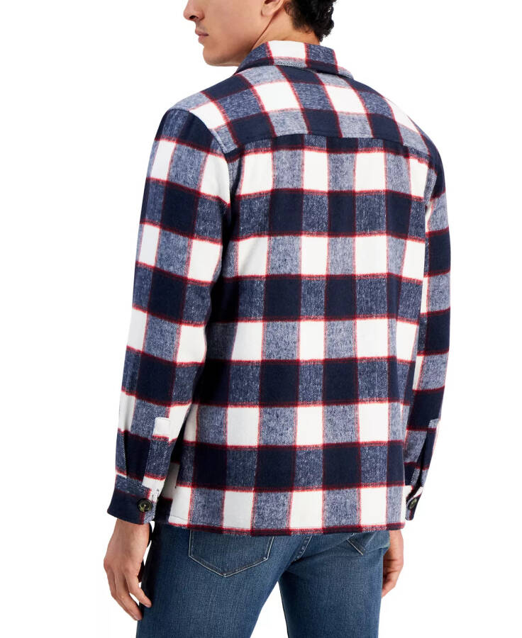 Men's Cory Plaid Shacket, Created for Macy's Navy Blue - 2