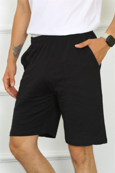 Men's Cotton Black Shorts 27484 - 1