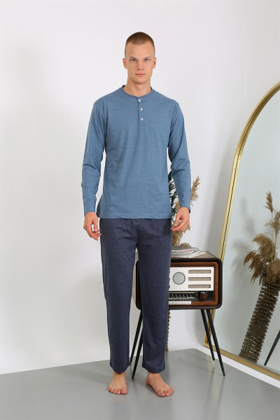 Men's cotton long sleeve pajama set - 8