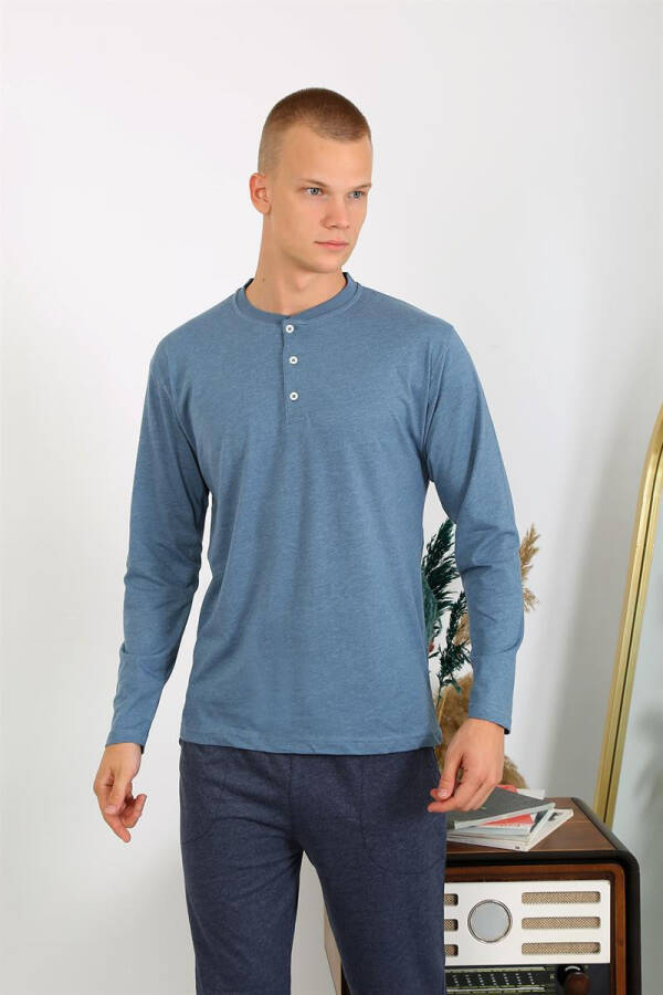 Men's cotton long sleeve pajama set - 3