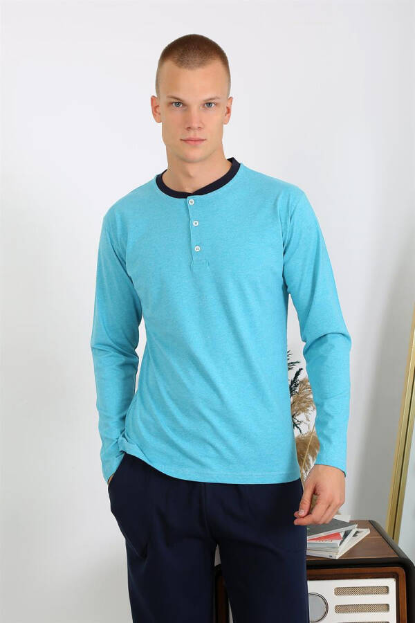 Men's Cotton Long Sleeve Pajama Set - 2