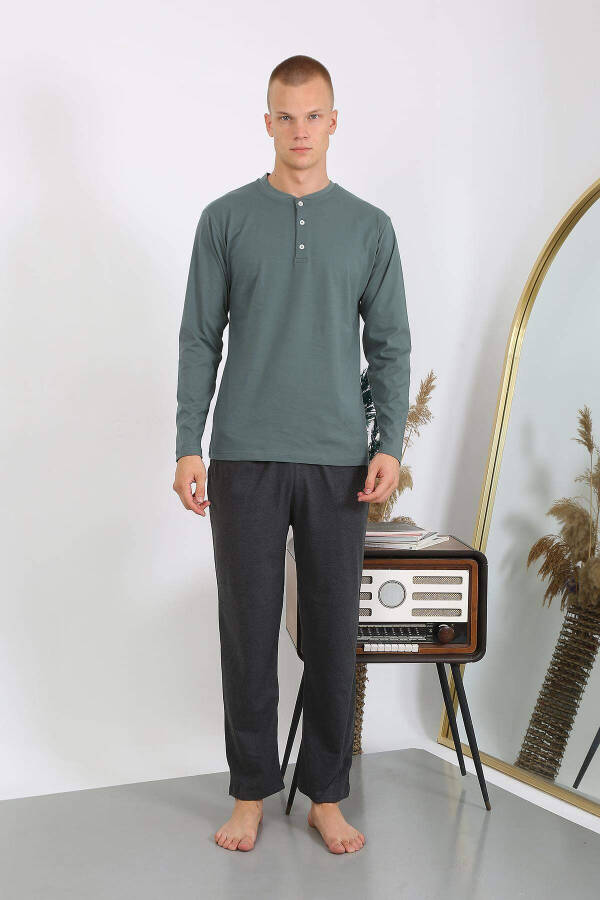 Men's Cotton Long Sleeve Pajama Set - 1