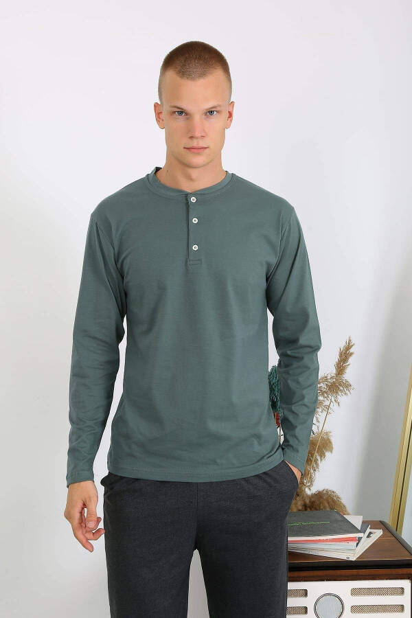 Men's Cotton Long Sleeve Pajama Set - 2