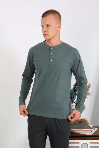 Men's Cotton Long Sleeve Pajama Set - 3