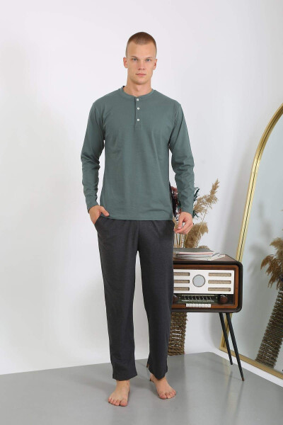 Men's Cotton Long Sleeve Pajama Set - 6