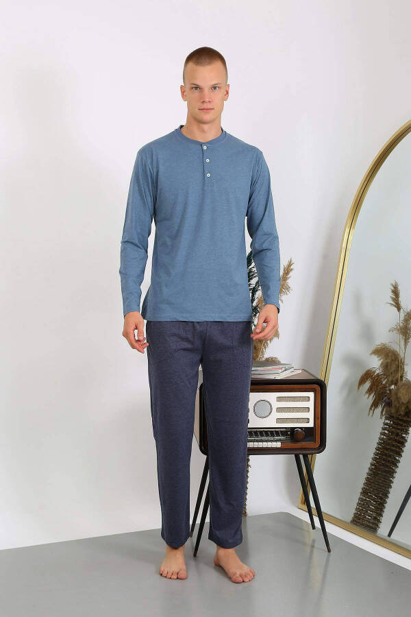 Men's Cotton Long Sleeve Pajama Set - 2