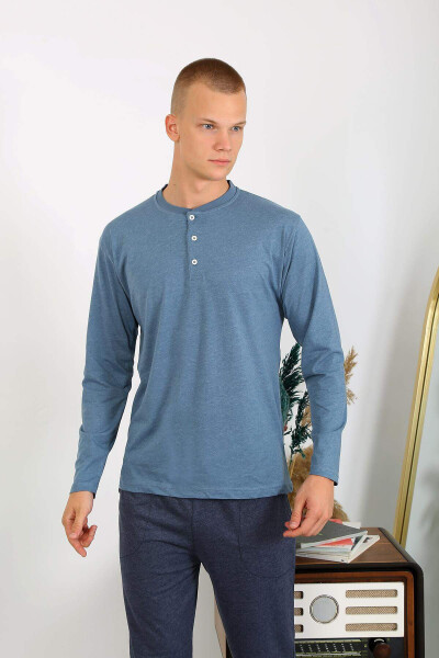 Men's Cotton Long Sleeve Pajama Set - 3