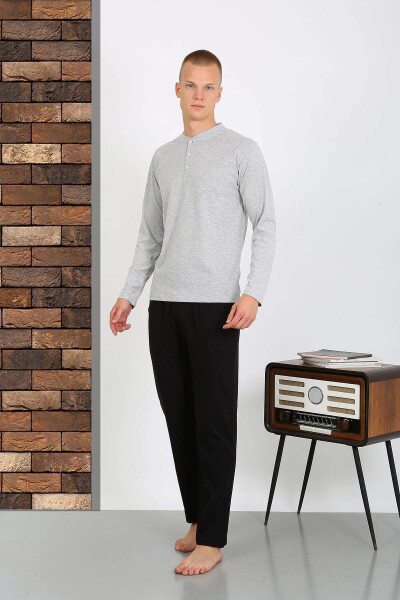 Men's Cotton Long Sleeve Pajama Set - 1