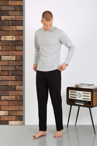 Men's Cotton Long Sleeve Pajama Set - 2