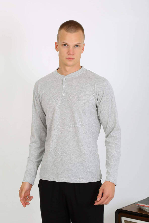 Men's Cotton Long Sleeve Pajama Set - 4