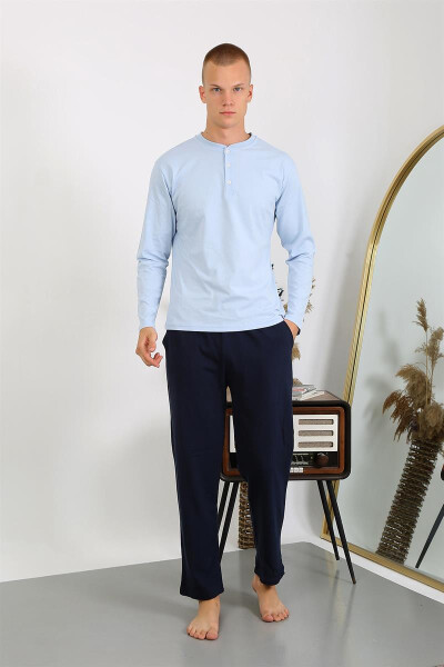 Men's Cotton Long Sleeve Pajama Set 6860 - 7