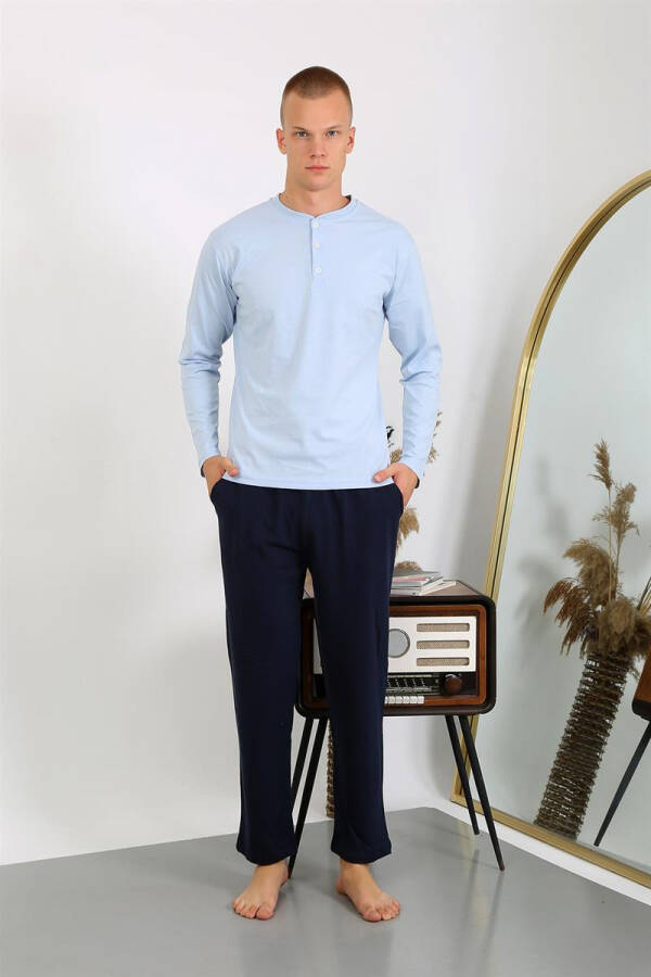 Men's Cotton Long Sleeve Pajama Set 6860 - 9