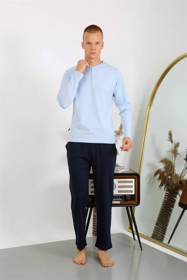 Men's Cotton Long Sleeve Pajama Set 6860 - 10