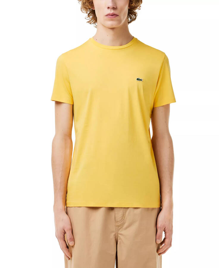 Men's Crew Neck Pima Cotton T-Shirt Bright Yellow - 1