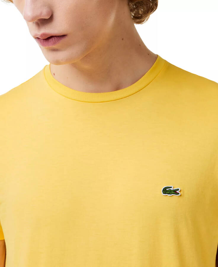 Men's Crew Neck Pima Cotton T-Shirt Bright Yellow - 3