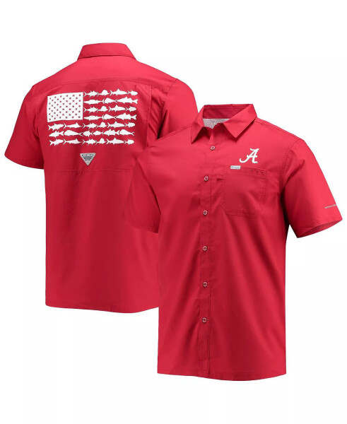 Men's Crimson Alabama Crimson Tide Slack Tide Camp Button-Up Shirt Crimson - 1