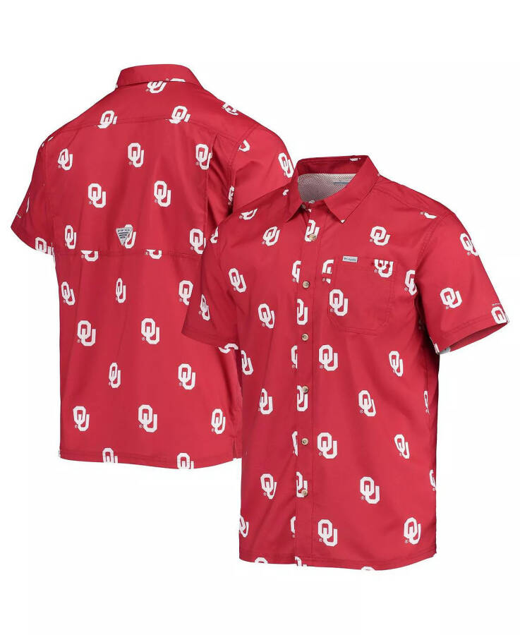 Men's Crimson Oklahoma Sooners Super Slack Tide Omni-Shade Button-Up Shirt Crimson - 1