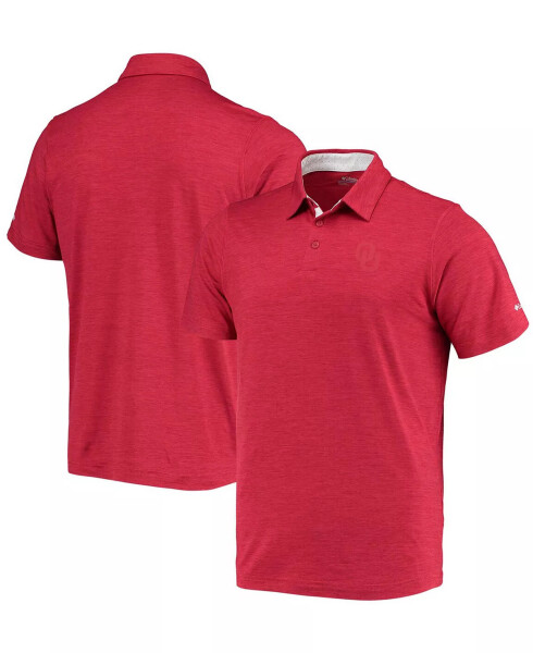 Men's Crimson Oklahoma Sooners Tech Trail Space Dye Omni-Shade Polo Crimson - 1