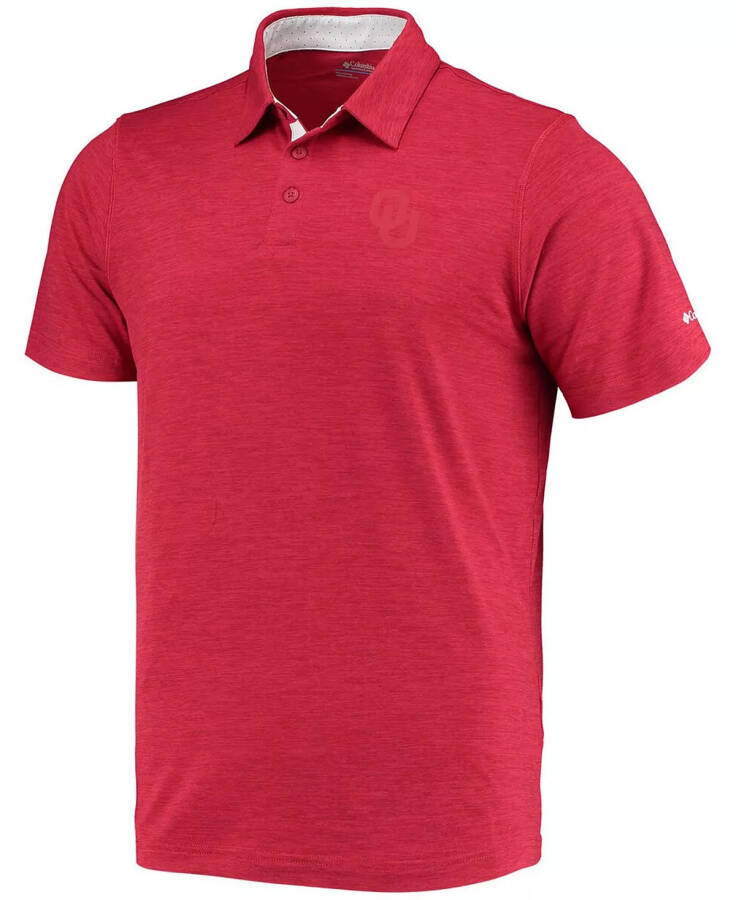 Men's Crimson Oklahoma Sooners Tech Trail Space Dye Omni-Shade Polo Crimson - 3