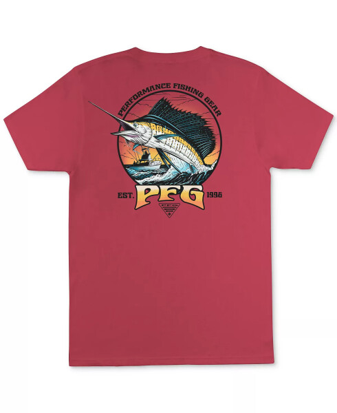 Men's Cruiser PFG Sailfish Graphic T-Shirt Sunset Red - 1