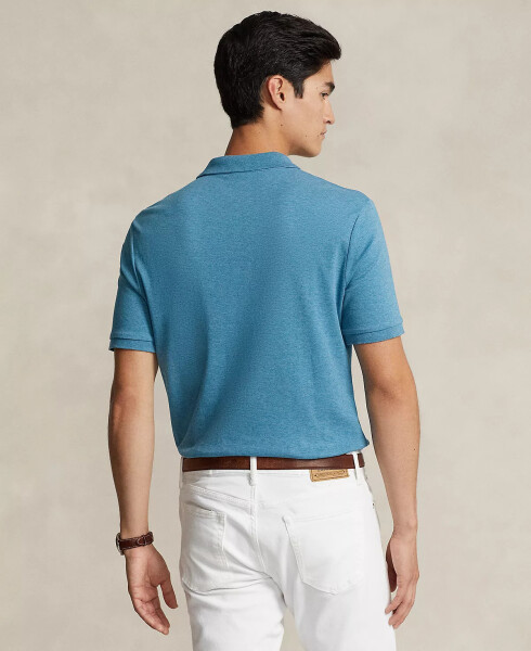 Men's Custom Slim Fit Soft Cotton Polo Shirt Marine Heather - 2