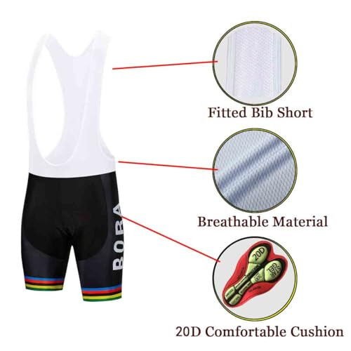 Men's Cycling Jersey Set Shirt & 20D GEL Bib Shorts Set Summer Bike Suit Road Bicycle Clothes - 4