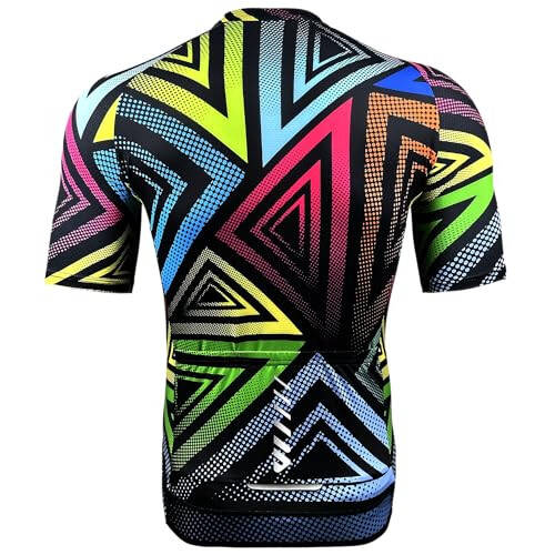 Men's Cycling Jerseys Short Sleeve Bike Biking Shirts Full Zip with Pockets Road Bicycle Clothing Black S - 2