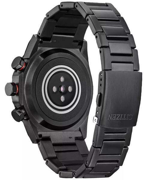 Men's CZ Smart Hybrid Black-Tone Stainless Steel Bracelet Smart Watch 44mm Black - 3