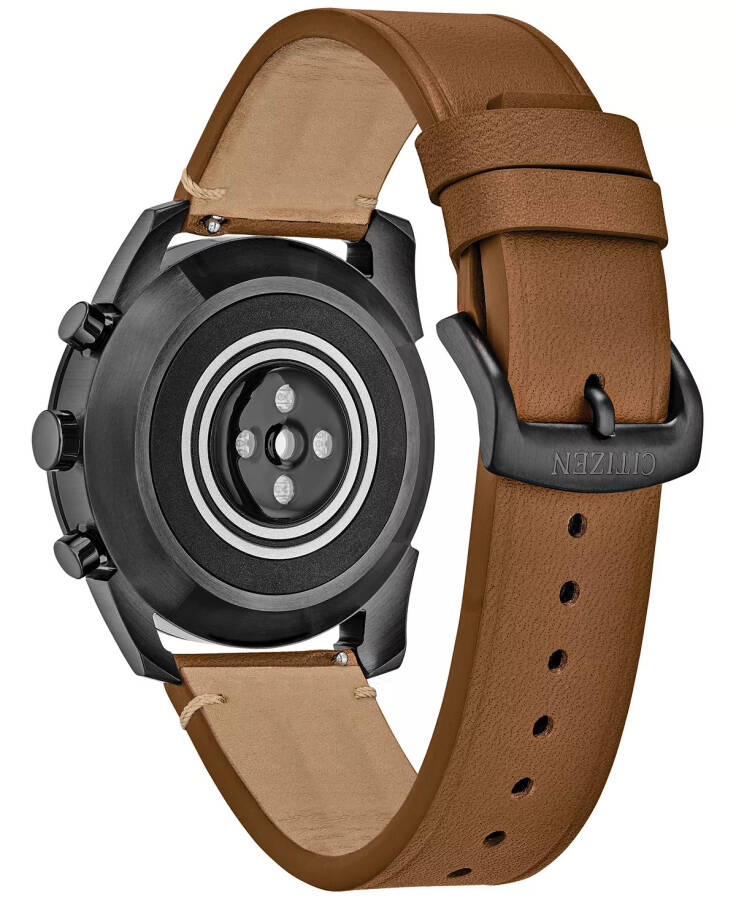 Men's CZ Smart Hybrid Sport Brown Leather Strap Smart Watch 43mm Brown - 3