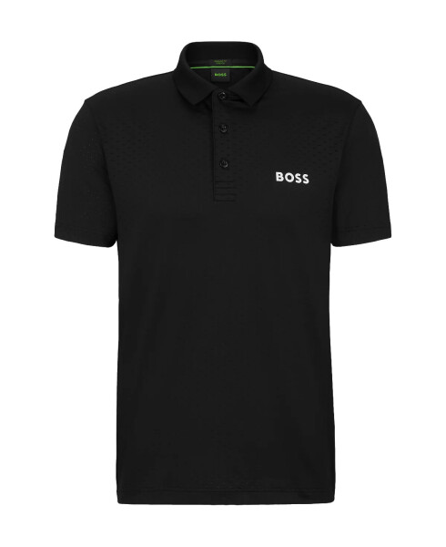 Men's Degrade-Jacquard Polo Shirt Black - 4