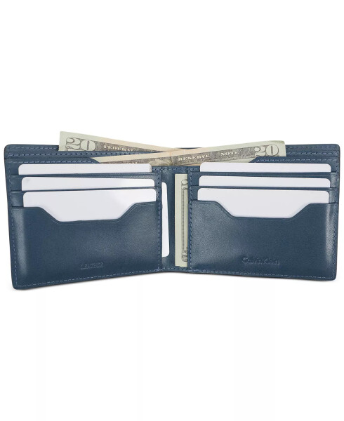 Men's Delfin Leather RFID Slimfold Wallet Navy - 3