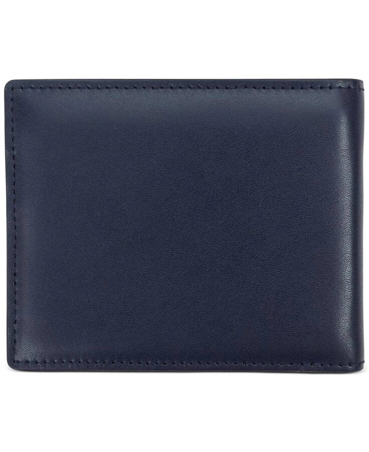 Men's Delfin Leather RFID Slimfold Wallet Navy - 4