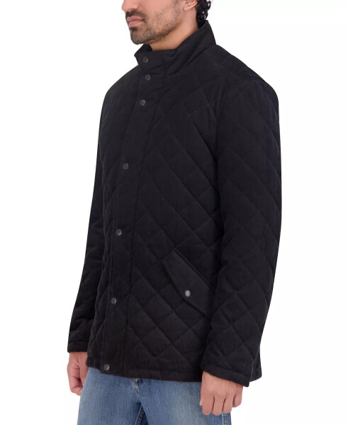 Men's Diamond-Quilted Corduroy Jacket Black - 1